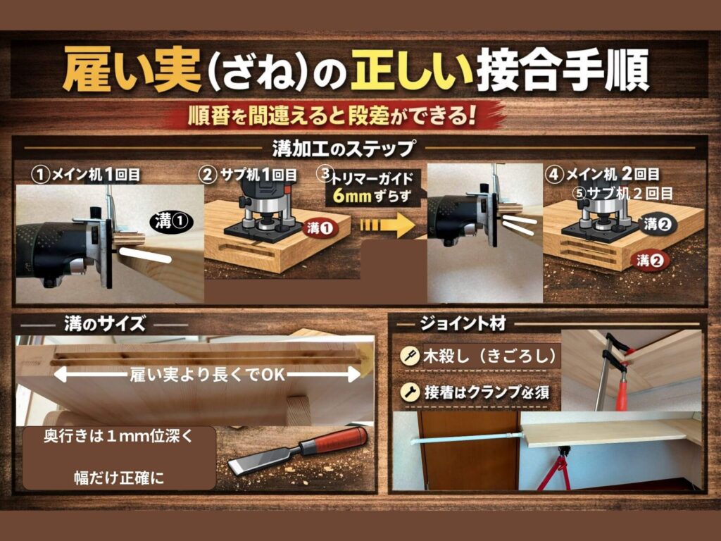 雇い実（ざね）の正しい説高手順の図解
