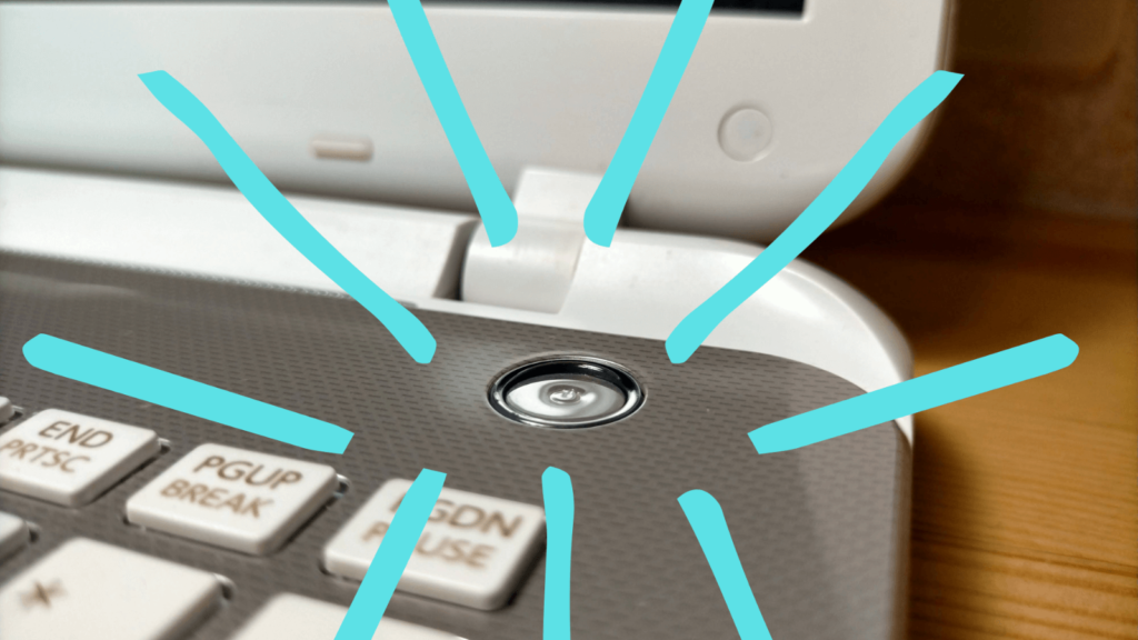 dynabookノートパソコンの電源ボタンが陥没してめり込んだ症状を隙間テープで自作修理する方法のアイキャッチ