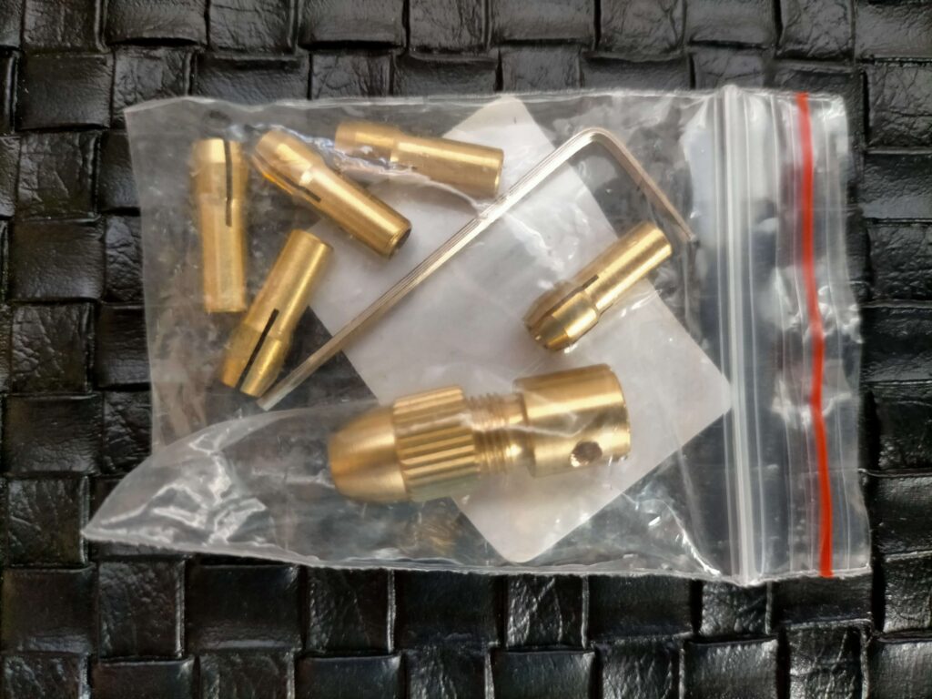 φ3.17mmモーター軸用ドリルチャックとコレットセットの外観