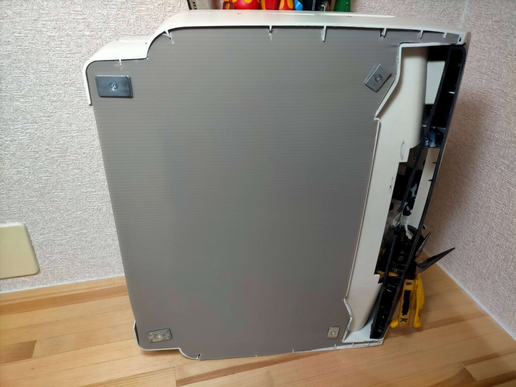 プラダンで新底板を接着したプリンターケース - 0円工具箱DIY強化