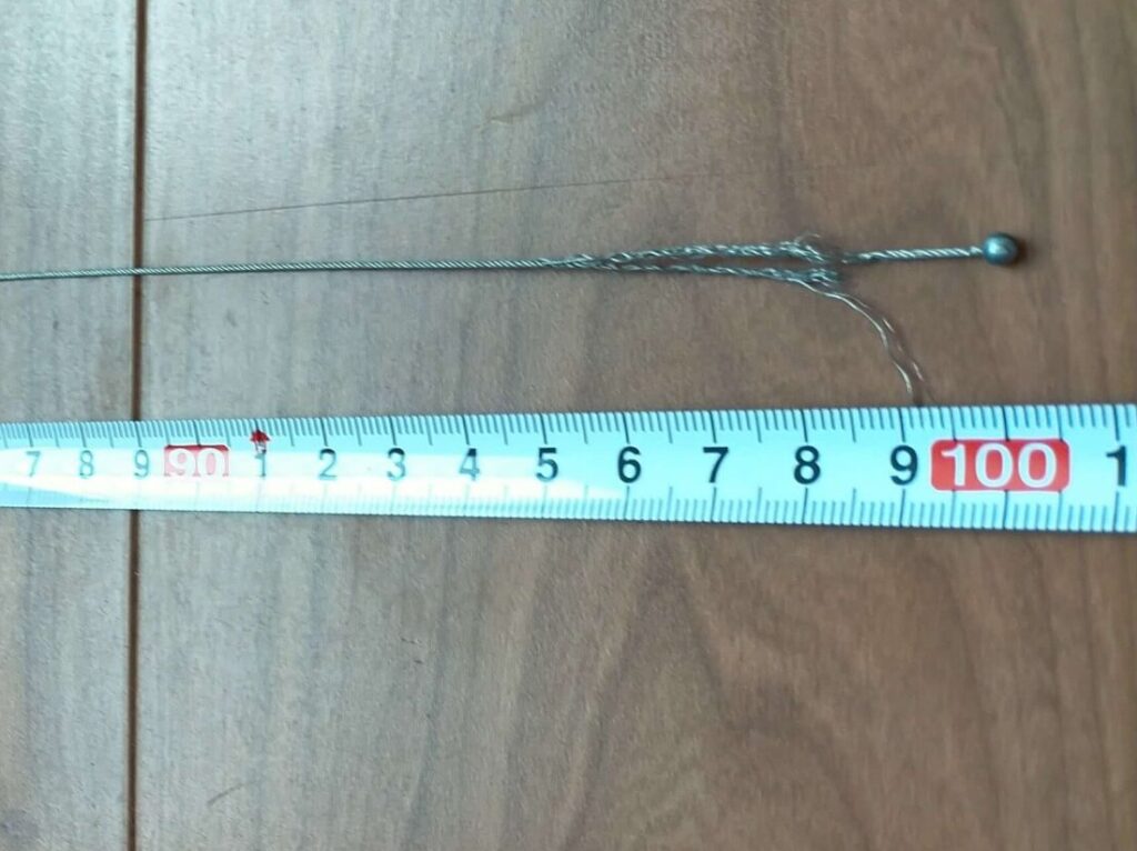 オカムラコンテッサの座面高さ調節ワイヤーロープ長さ1m（純正サイズ計測）