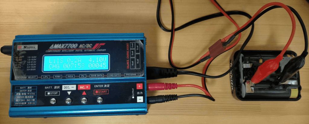 マルチ充電器による単セル充電