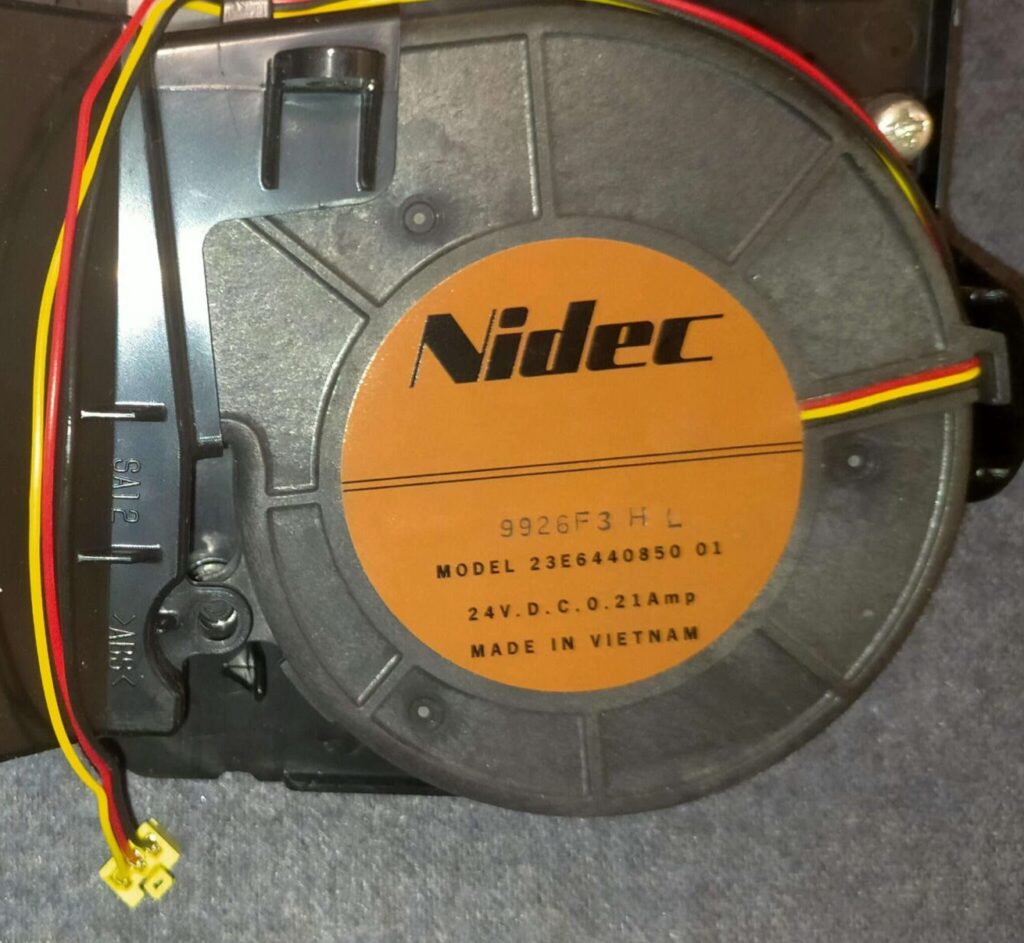 TOTO ウォシュレット脱臭ファンのラベル