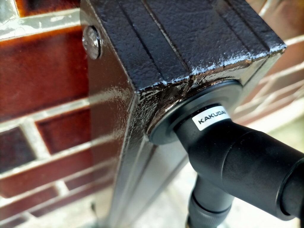 C型軽天で製作した立水栓塗装後上からの写真