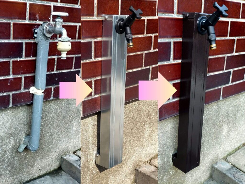 【大人の週末DIY】1万円で庭が変わる。軽天材（軽量鉄骨）で作る「立水栓カバー」アイキャッチ