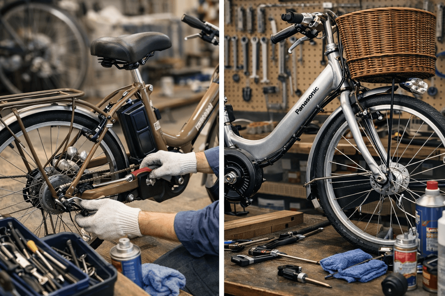 自転車の整備をしているアイキャッチ